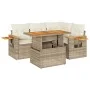 Set sofás jardín y cojines 4 pzas ratán sintético acacia beige by , Garden sets - Ref: Foro24-3327593, Price: 430,42 €, Disco...