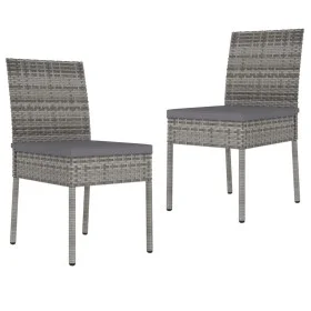 Garten-Esszimmerstühle, 2 Einheiten, graues synthetisches Rattan von vidaXL, Gartenstühle - Ref: Foro24-315108, Preis: 100,51...