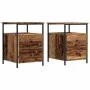Mesitas de noche 2 uds madera ingeniería envejecida 44x45x60 cm by , Nightstands - Ref: Foro24-857255, Price: 114,60 €, Disco...
