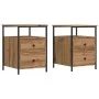 Mesitas noche 2 uds madera ingeniería roble artisan 44x45x60 cm by , Nightstands - Ref: Foro24-857257, Price: 126,97 €, Disco...