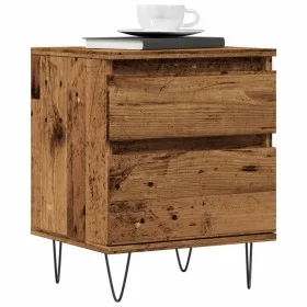 Mesita de noche madera ingeniería madera envejecida 40x35x50 cm by , Nightstands - Ref: Foro24-857416, Price: 46,62 €, Discou...