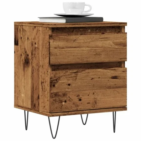 Mesita de noche madera ingeniería madera envejecida 40x35x50 cm by , Nightstands - Ref: Foro24-857416, Price: 46,59 €, Discou...