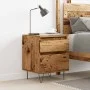 Mesita de noche madera ingeniería madera envejecida 40x35x50 cm by , Nightstands - Ref: Foro24-857416, Price: 46,59 €, Discou...