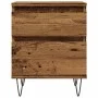 Mesita de noche madera ingeniería madera envejecida 40x35x50 cm by , Nightstands - Ref: Foro24-857416, Price: 46,59 €, Discou...