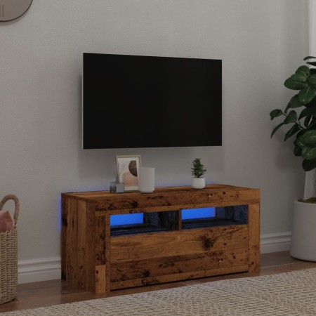 Mueble TV luces LED madera ingeniería envejecida 90x35x40 cm von , TV-Möbel - Ref: Foro24-856321, Preis: 72,48 €, Rabatt: %