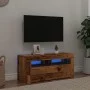 Mueble TV luces LED madera ingeniería envejecida 90x35x40 cm de , Muebles TV - Ref: Foro24-856321, Precio: 71,04 €, Descuento: %