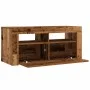 Mueble TV luces LED madera ingeniería envejecida 90x35x40 cm de , Muebles TV - Ref: Foro24-856321, Precio: 71,04 €, Descuento: %