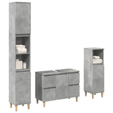 Set muebles de baño 2 piezas madera contrachapada gris hormigón von , Badezimmermöbel - Ref: Foro24-3324949, Preis: 185,66 €,...