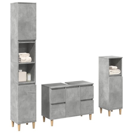 Set muebles de baño 2 piezas madera contrachapada gris hormigón von , Badezimmermöbel - Ref: Foro24-3324949, Preis: 190,12 €,...