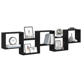 Estante cubo de pared 5 compartimentos madera ingeniería negro von , Regale und Regale - Ref: Foro24-859996, Preis: 63,89 €, ...