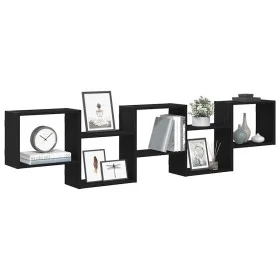Estante cubo de pared 5 compartimentos madera ingeniería negro by , Shelves and shelves - Ref: Foro24-859996, Price: 62,56 €,...