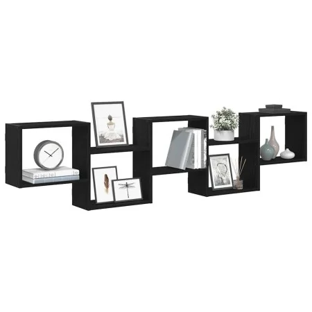 Estante cubo de pared 5 compartimentos madera ingeniería negro by , Shelves and shelves - Ref: Foro24-859996, Price: 62,56 €,...