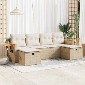 Juego de sofás jardín con cojines 6 pzas ratán sintético beige by , Garden sets - Ref: Foro24-3325999, Price: 460,18 €, Disco...