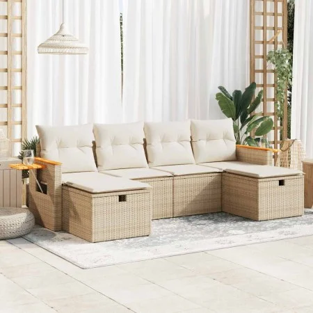 Juego de sofás jardín con cojines 6 pzas ratán sintético beige by , Garden sets - Ref: Foro24-3325999, Price: 438,58 €, Disco...