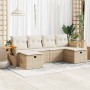 Juego de sofás jardín con cojines 6 pzas ratán sintético beige by , Garden sets - Ref: Foro24-3325999, Price: 460,18 €, Disco...