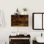 Mueble de pared baño madera ingeniería roble ahumado 60x25x40cm von , Badezimmerwaschtische - Ref: Foro24-860071, Preis: 49,0...