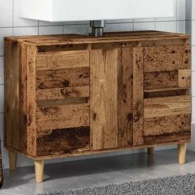Mueble de lavabo madera ingeniería envejecida 80x33x60 cm by , bathroom vanities - Ref: Foro24-857126, Price: 88,02 €, Discou...