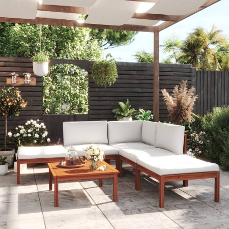 Gartenmöbel 6 Stück cremefarbene Kissen aus massivem Akazienholz von vidaXL, Gartensets - Ref: Foro24-3057876, Preis: 509,18 ...