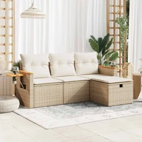 Juego de sofás jardín con cojines 4 pzas ratán sintético beige by , Garden sets - Ref: Foro24-3325950, Price: 309,99 €, Disco...