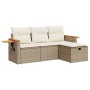 Juego de sofás jardín con cojines 4 pzas ratán sintético beige von , Gartensets - Ref: Foro24-3325950, Preis: 324,06 €, Rabat...