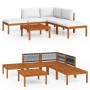 Gartenmöbel 6 Stück cremefarbene Kissen aus massivem Akazienholz von vidaXL, Gartensets - Ref: Foro24-3057876, Preis: 509,18 ...