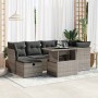 Set de sofás de jardín 7 pzas con cojines ratán sintético gris by , Garden sets - Ref: Foro24-3327780, Price: 498,13 €, Disco...