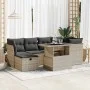 Set de sofás de jardín 7 pzas con cojines ratán PE gris claro by , Garden sets - Ref: Foro24-3327782, Price: 536,84 €, Discou...