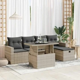 Set de sofás de jardín 6 pzas y cojines ratán sintético gris von , Gartensets - Ref: Foro24-3327812, Preis: 449,60 €, Rabatt: %