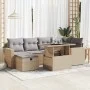 Set sofás de jardín 7 piezas y cojines ratán sintético beige by , Garden sets - Ref: Foro24-3327819, Price: 519,33 €, Discoun...