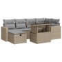 Set sofás de jardín 7 piezas y cojines ratán sintético beige von , Gartensets - Ref: Foro24-3327819, Preis: 529,25 €, Rabatt: %