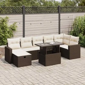 Set sofás de jardín 8 piezas y cojines ratán sintético marrón de , Conjuntos de jardín - Ref: Foro24-3327833, Precio: 549,51 ...