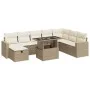 Set de sofás de jardín con cojines 9 pzas ratán sintético beige by , Garden sets - Ref: Foro24-3327838, Price: 664,34 €, Disc...