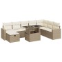 Set de sofás de jardín con cojines 9 pzas ratán sintético beige von , Gartensets - Ref: Foro24-3327838, Preis: 705,36 €, Raba...