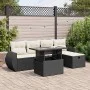 Set de sofás de jardín 6 piezas y cojines ratán sintético negro by , Garden sets - Ref: Foro24-3327886, Price: 467,24 €, Disc...