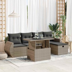 Set de muebles de jardín 6 pzas y cojines ratán sintético gris by , Garden sets - Ref: Foro24-3327890, Price: 492,55 €, Disco...