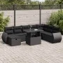 Set de sofás de jardín con cojines 9 pzas ratán sintético negro von , Gartensets - Ref: Foro24-3327915, Preis: 611,95 €, Raba...