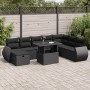 Set de sofás de jardín con cojines 9 pzas ratán sintético negro von , Gartensets - Ref: Foro24-3327915, Preis: 629,20 €, Raba...