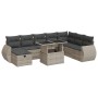Set muebles jardín 9 pzas y cojines ratán sintético gris claro von , Gartensets - Ref: Foro24-3327922, Preis: 639,07 €, Rabat...