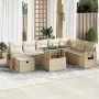 Set de sofás de jardín con cojines 9 pzas ratán sintético beige von , Gartensets - Ref: Foro24-3327878, Preis: 696,04 €, Raba...