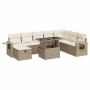 Set de sofás de jardín con cojines 9 pzas ratán sintético beige by , Garden sets - Ref: Foro24-3327878, Price: 698,46 €, Disc...