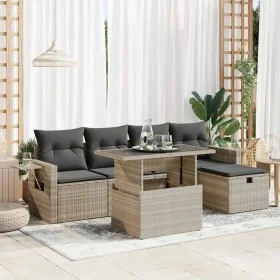 Set de sofás de jardín 6 pzas y cojines ratán sintético gris von , Gartensets - Ref: Foro24-3327852, Preis: 512,13 €, Rabatt: %