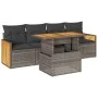 Set sofás jardín y cojines 5 pzas ratán sintético acacia gris von , Gartensets - Ref: Foro24-3327658, Preis: 364,90 €, Rabatt: %