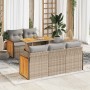 Set sofás jardín y cojines 6 pzas ratán sintético acacia beige von , Gartensets - Ref: Foro24-3327664, Preis: 453,46 €, Rabat...