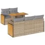 Set sofás jardín y cojines 6 pzas ratán sintético acacia beige von , Gartensets - Ref: Foro24-3327664, Preis: 487,30 €, Rabat...