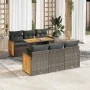 Set sofás jardín y cojines 7 pzas ratán sintético acacia gris by , Garden sets - Ref: Foro24-3327672, Price: 533,23 €, Discou...