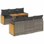 Set sofás jardín y cojines 7 pzas ratán sintético acacia gris by , Garden sets - Ref: Foro24-3327672, Price: 533,23 €, Discou...