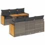 Set sofás jardín y cojines 7 pzas ratán sintético acacia gris von , Gartensets - Ref: Foro24-3327672, Preis: 504,93 €, Rabatt: %