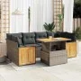 Set sofás jardín y cojines 7 pzas ratán sintético acacia gris by , Garden sets - Ref: Foro24-3327679, Price: 501,88 €, Discou...