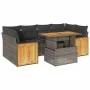 Set sofás jardín y cojines 7 pzas ratán sintético acacia gris by , Garden sets - Ref: Foro24-3327679, Price: 501,88 €, Discou...