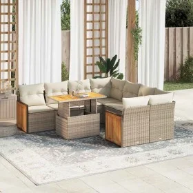 Set sofás jardín y cojines 9 pzas ratán sintético acacia beige von , Gartensets - Ref: Foro24-3327691, Preis: 677,78 €, Rabat...